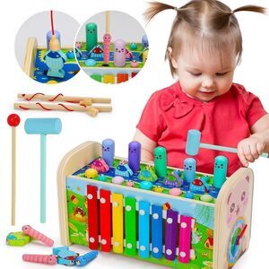 7 in 1 Wooden Montessori Toys for 1 Year Old Age 2 3 Toddler Sensory Toy Develo